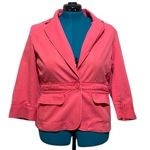 Old Navy Long Sleeves Pink Blazer with Shiny Rhinestone Accents